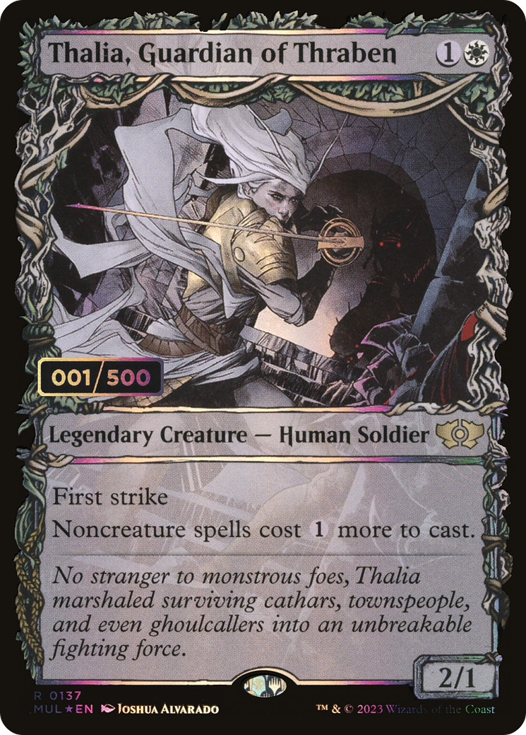 Thalia, Guardian of Thraben (Serial Numbered) (MUL-137) - Multiverse Legends: (Showcase) Foil