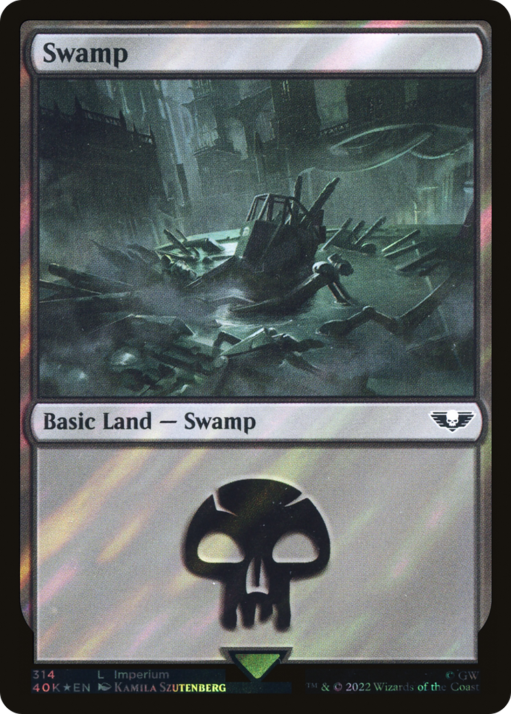 Swamp (314) (Surge Foil) (40K-314★) - Warhammer 40,000 Commander Foil