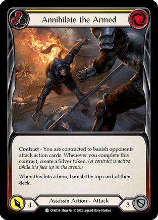 Annihilate the Armed (Jaune) (DYN134) - Feuille d'or Dynasty Rainbow 