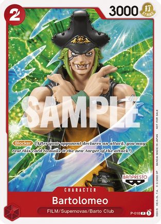 Bartolomeo (One Piece Film Red) (P-018) - Cartes promotionnelles One Piece 