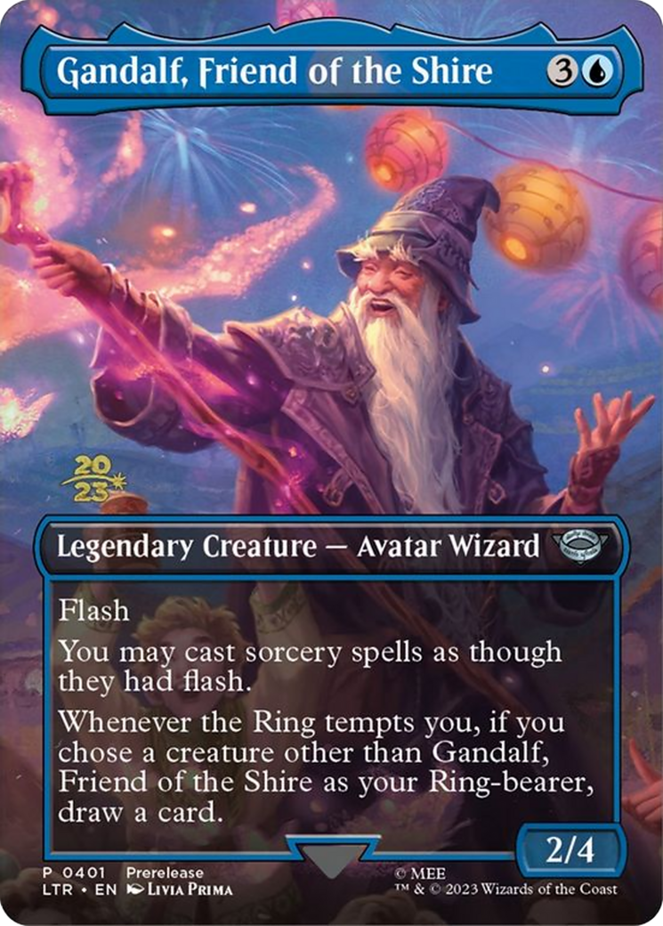 Gandalf, Friend of the Shire (PLTR-401S) - Tales of Middle-earth Promos (Borderless) Foil