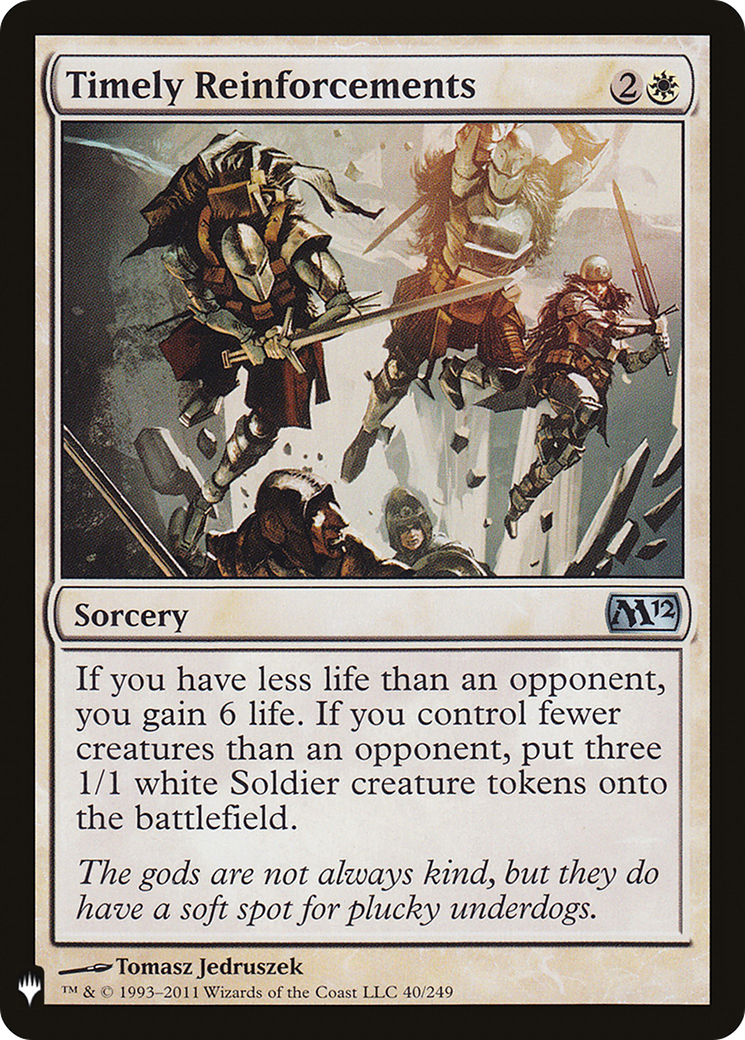 Timely Reinforcements (PLST-M12-40) - The List