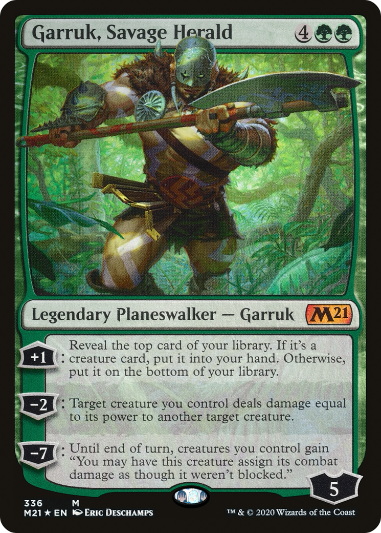 Garruk, Savage Herald (M21-336) - Core Set 2021 Foil