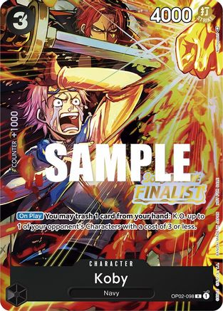 Koby (Offline Regional 2023) [Finaliste] (OP02-098) - Cartes promotionnelles One Piece Foil 