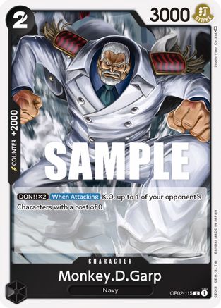 Monkey.D.Garp (115) (OP02-115) - Paramount War Foil 