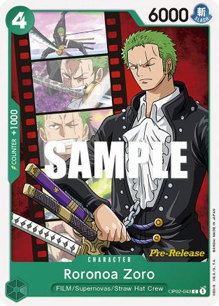 Roronoa Zoro (OP02-043) - Cartes de pré-sortie Paramount War 