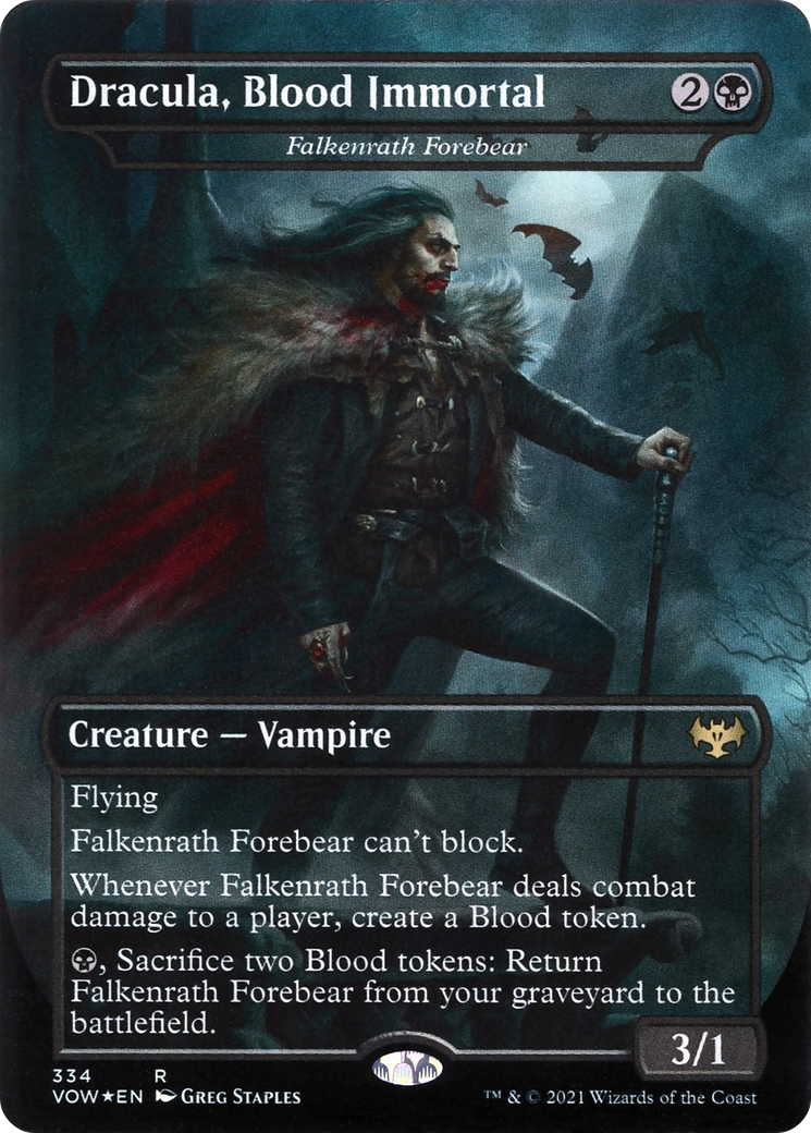 Dracula, Blood Immortal - Falkenrath Forebear (VOW-334) - Innistrad: Crimson Vow / Dracula, Blood Immortal (Borderless) Foil