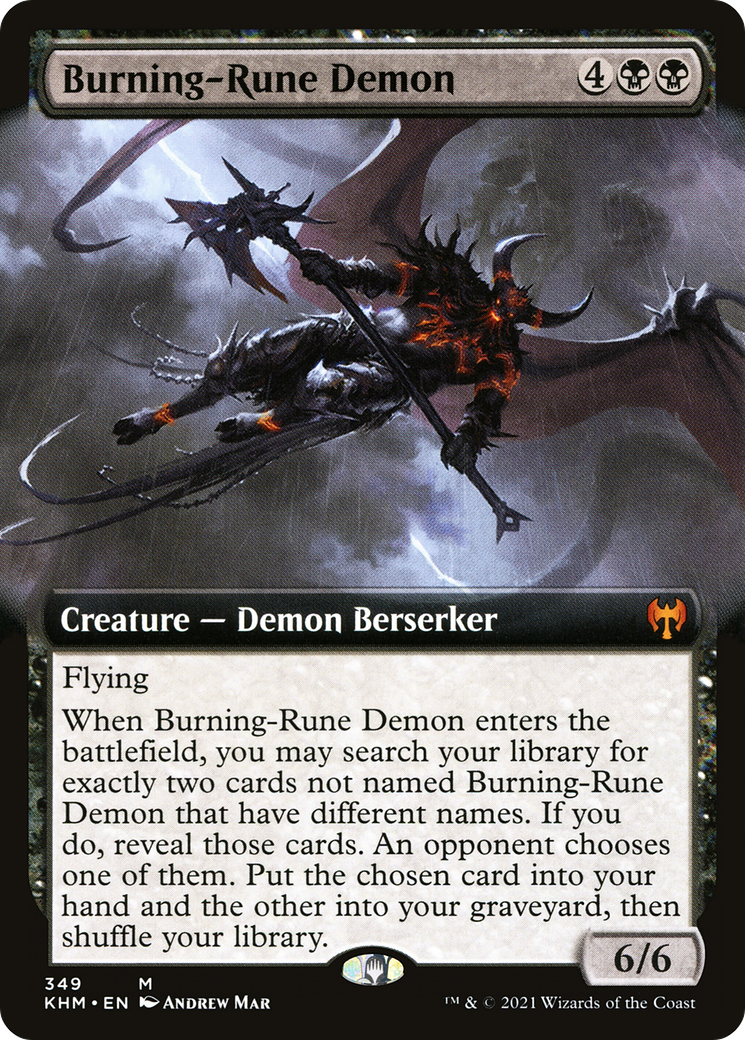 Démon de la Rune Ardente (KHM-349) - Kaldheim : (Art étendu)