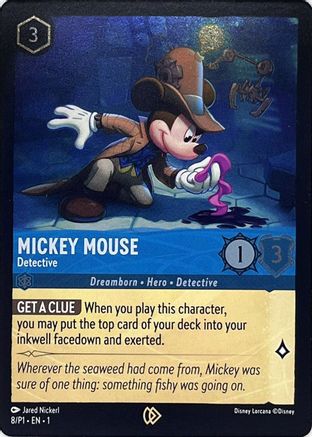 Mickey Mouse - Détective (8) - Cartes promotionnelles Disney Lorcana, feuille froide 