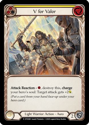 V pour Valor (jaune) (DTD061) - Feuille arc-en-ciel Dusk till Dawn 