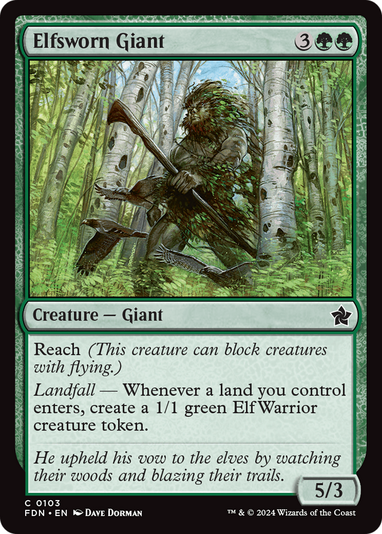 Elfsworn Giant (FDN-103) - Fondations Foil 