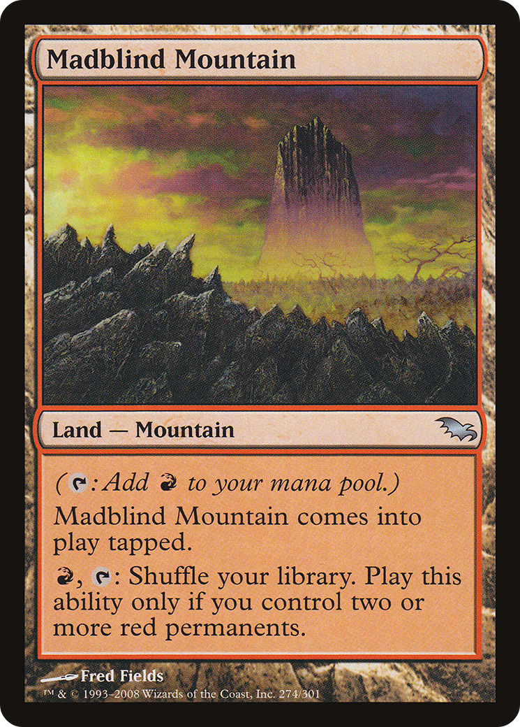 Montagne Aveugle et Folle (SHM-274) - Feuille Shadowmoor 