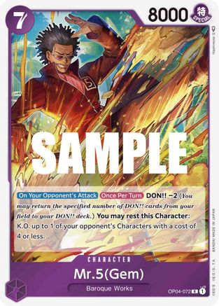 Mr.5 (Gem) (OP04-072) - Royaumes d'Intrigue Foil 