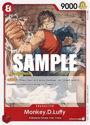Monkey.D.Luffy (OP04-014) - Cartes de pré-sortie des Royaumes de l'Intrigue 