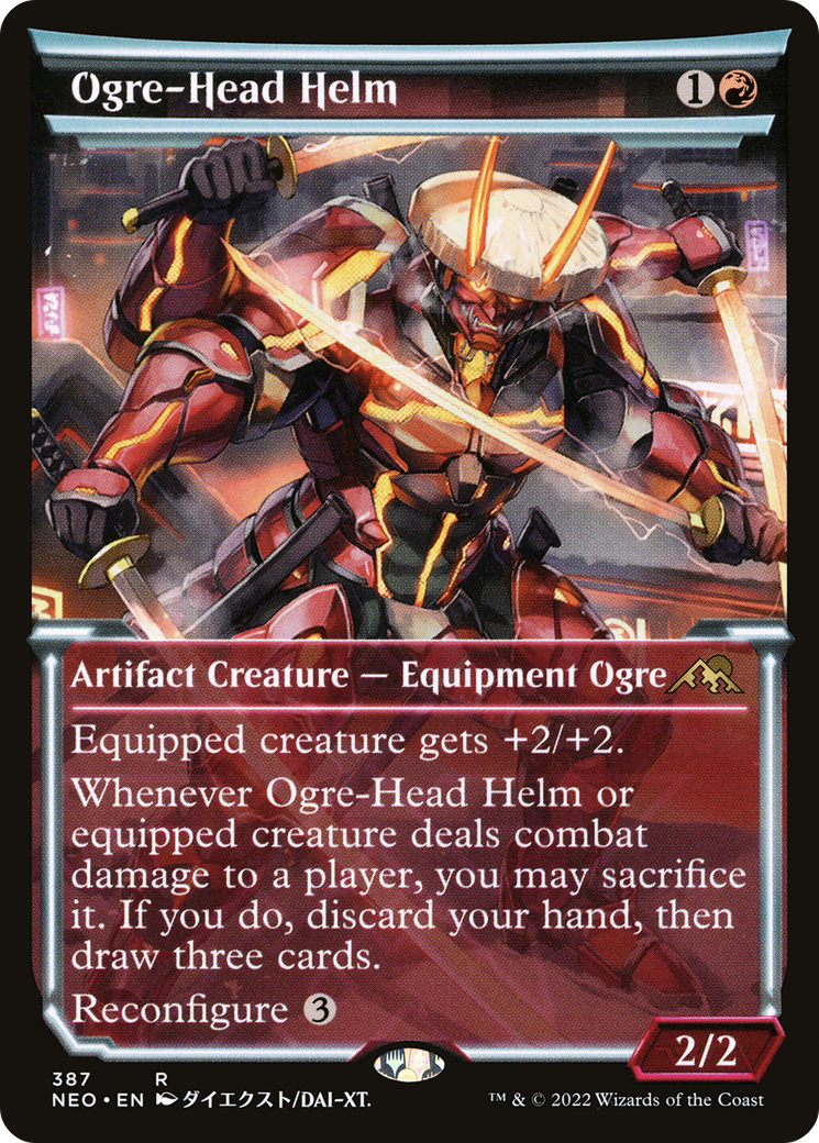Ogre-Head Helm (Showcase) (NEO-387) - Kamigawa: Neon Dynasty: (Showcase) Foil
