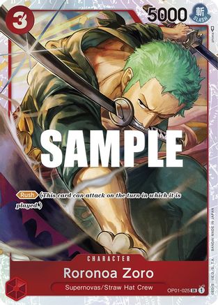 Roronoa Zoro - OP01-025 (Ultra Deck : Les Trois Capitaines) (OP01-025) - Cartes promotionnelles One Piece Foil 