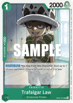 Trafalgar Law (027) (OP05-027) - L'Éveil de la Nouvelle Ère : Cartes de tournoi du 1er anniversaire 