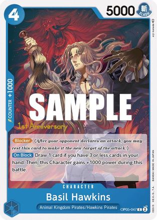Basil Hawkins (OP05-047) - L'Éveil de la Nouvelle Ère : Cartes de tournoi du 1er anniversaire 