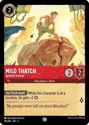 Milo Thatch - Spirited Scholar (115/204) - Dans les Inklands Cold Foil 