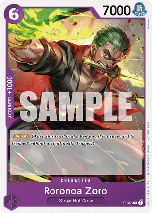 Roronoa Zoro (Tournoi de pré-sortie OP-06) [Participant] (P-045) - Cartes promotionnelles One Piece 