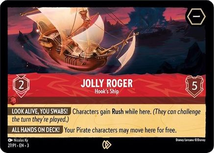 Jolly Roger - Le Navire de Hook (27) - Cartes promotionnelles Disney Lorcana, feuille froide 