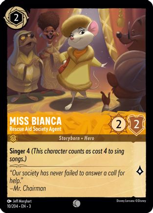 Miss Bianca - Agent de la Rescue Aid Society (10/204) - Dans les Inklands Cold Foil 