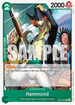 Hammond (OP06-032) - Cartes de pré-version de Wings of the Captain 
