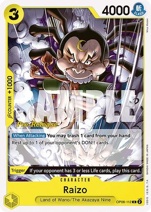 Raizo (OP06-112) - Cartes de pré-version des Ailes du Capitaine 