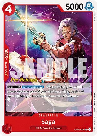 Saga (OP06-006) - Cartes de pré-version de Wings of the Captain 