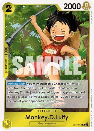 Monkey.D.Luffy (014) (ST13-014) - Ultra Deck : Les Trois Frères (Foil) 