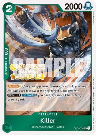 Killer (Judge Pack Vol. 3) (OP01-039) - Cartes promotionnelles One Piece Foil 