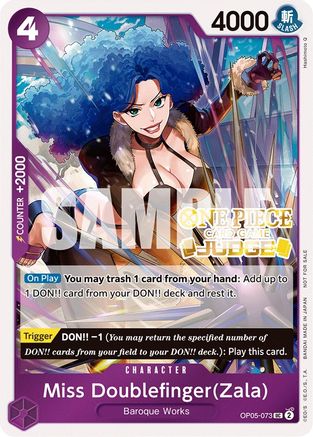 Miss Doublefinger (Zala) (Judge Pack Vol. 3) (OP05-073) - Cartes promotionnelles One Piece Foil 