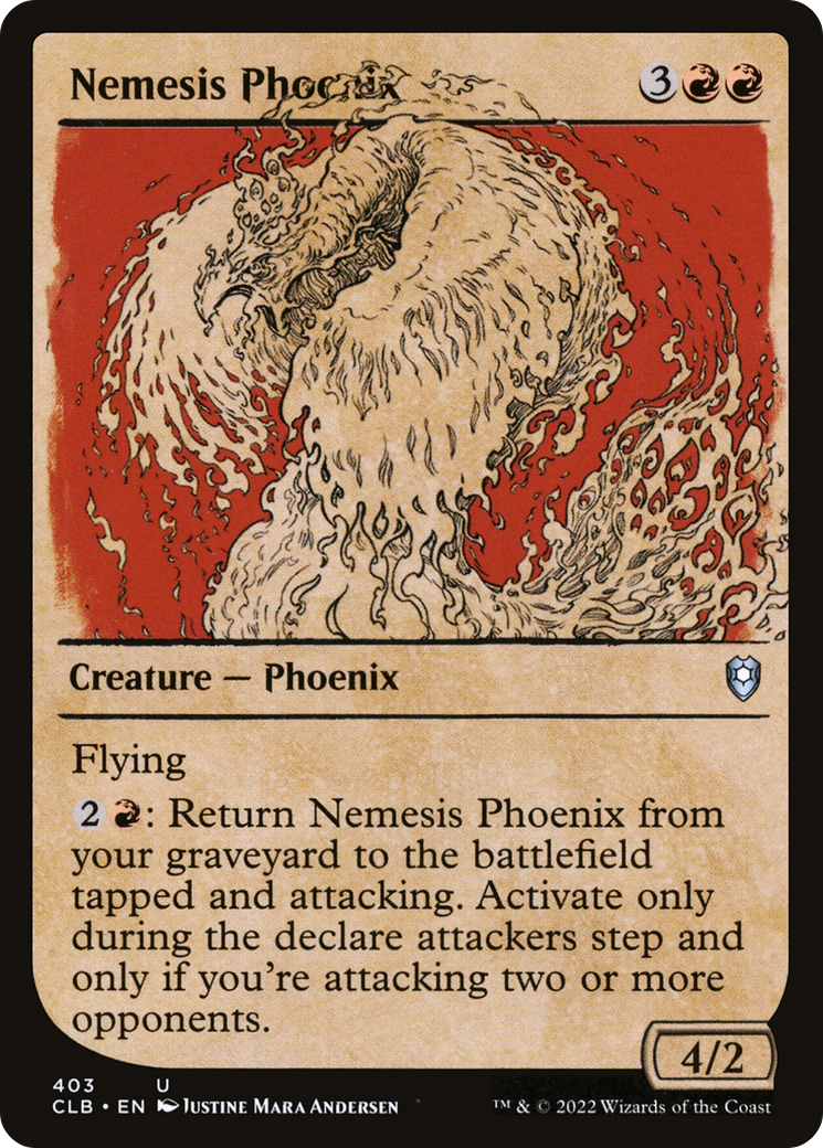 Nemesis Phoenix (Showcase) (CLB-403) - Commander Legends: Battle for Baldur's Gate: (Showcase) Foil