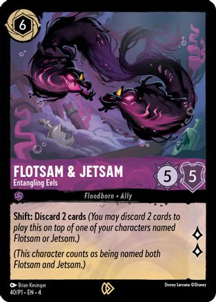 Flotsam &amp; Jetsam - Anguilles enchevêtrées (40) - Cartes promotionnelles Disney Lorcana à feuille froide 