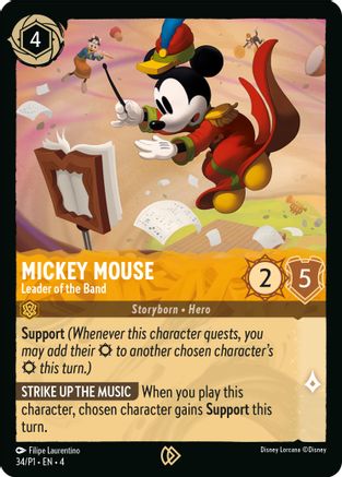 Mickey Mouse - Chef de la bande (34) - Cartes promotionnelles Disney Lorcana, feuille froide 