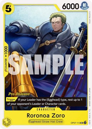 Roronoa Zoro (113) (OP07-113) - Cartes de pré-version 500 ans dans le futur 