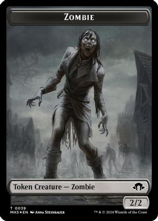 Zombie (Ripple Foil) // Insect (0027) Double-Sided Token (MH3-39 // 27) - Modern Horizons 3 Foil