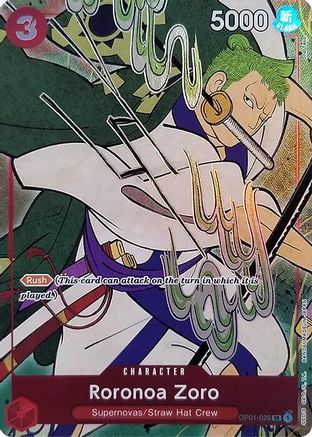 Roronoa Zoro (Version anglaise, coffret 1er anniversaire) (OP01-025) - Cartes promotionnelles One Piece Foil 