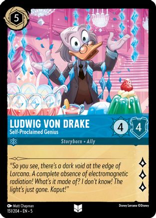Ludwig Von Drake - Génie autoproclamé (151/204) - Shimmering Skies Cold Foil 
