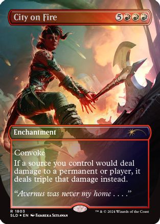 City on Fire (Rainbow Foil) (SLD-1803) - Secret Lair Drop Series Foil