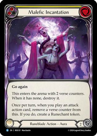 Malefic Incantation (Yellow) (ROS131) - Rosetta Rainbow Foil