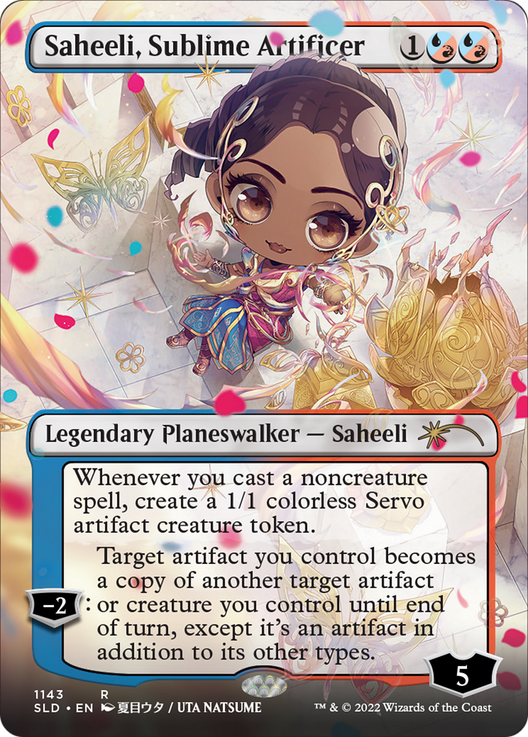 Saheeli, Sublime Artificer (Borderless) (SLD-1143) - Secret Lair Drop (Borderless) Foil