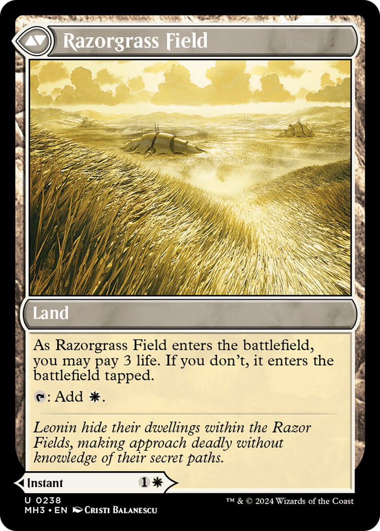 Embuscade de Razorgrass // Champ de Razorgrass (MH3-238) - Modern Horizons 3 Foil 