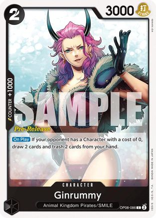 Ginrummy (OP08-086) - Cartes de pré-sortie Two Legends 