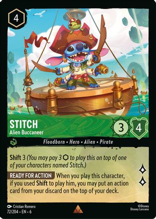 Stitch - Alien Buccaneer (72/204) - Feuille froide de la mer d'Azurite 