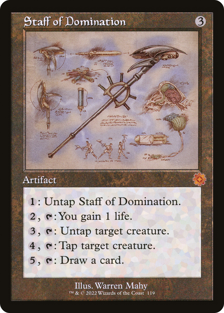 Staff of Domination (Schematic) (BRR-119) - The Brothers' War Retro Artifacts Foil