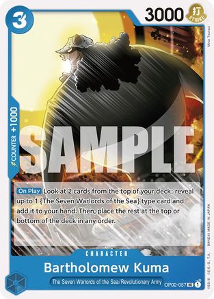 Bartholomew Kuma (OP02-057) - Deck de démarrage 17 : Donquixote Doflamingo BLEU 