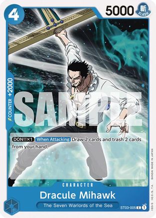 Dracule Mihawk (ST03-005) - Deck de démarrage 17 : Donquixote Doflamingo BLEU
