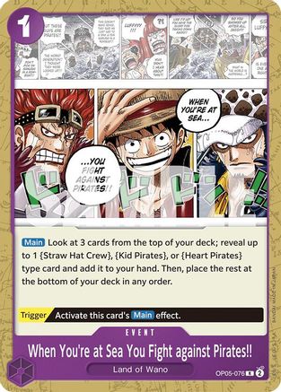En mer, combattez les pirates ! (OP05-076) - Deck de démarrage 18 : Monkey.D.Luffy violet 