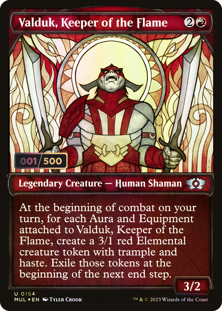 Valduk, Keeper of the Flame (Serial Numbered) (MUL-154) - Multiverse Legends: (Showcase) Foil